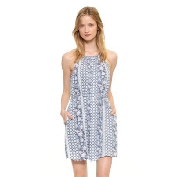 GAP Blue Floral Halter Swing Dress XS - Picture 2 of 10